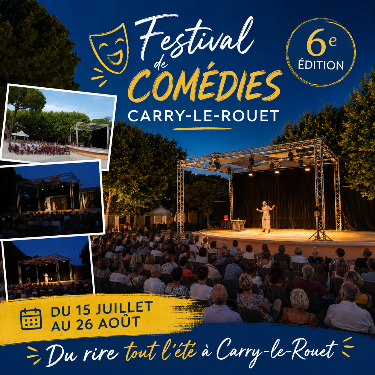 Affiche du Festival de Comédies de Carry-le-Rouet - 6e édition